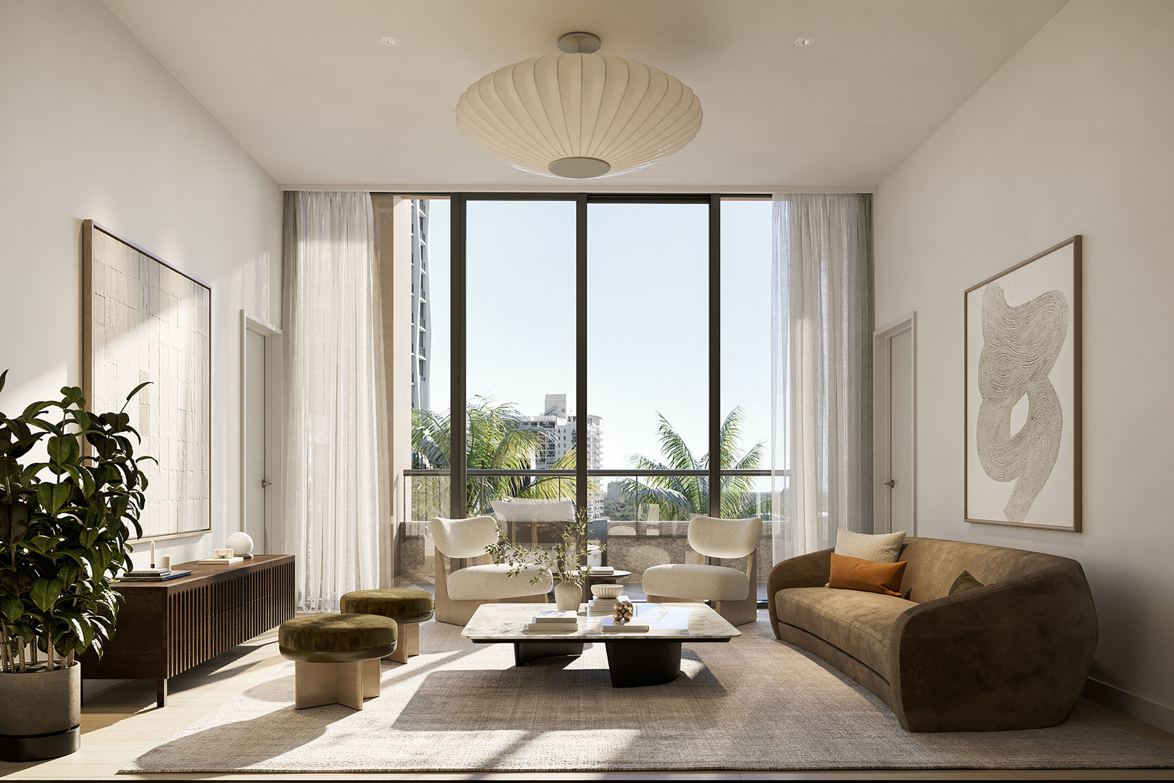 THE WELL Coconut Grove living room with natural light